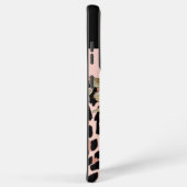 タイガープリントピンクとブラックアイボリー花S21ケース SAMSUNG GALAXYケース (右側面)