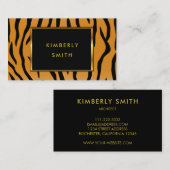 タイガープリントブラック金ゴールドミニマルプロフェッショナル 名刺 (正面/裏面)