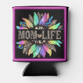 タイガープリントママ数々のライフカラー花クーラーボックス 缶クーラー (正面)