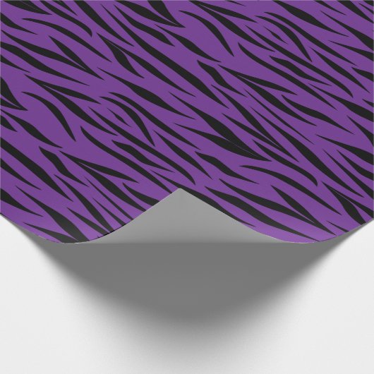 タイガープリント卒業ギフト紫シームレス ラッピングペーパー (角)