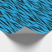 タイガープリント感謝贈り物ブルーシームレス ラッピングペーパー (角)