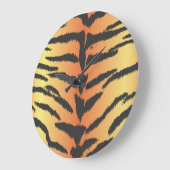 タイガープリント、タイガーストライプアニマルプリント、ジャングル ラージ壁時計 (傾斜)