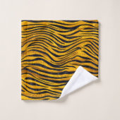 タイガープリント-金ゴールドクラスタ バスタオルセット (ウォッシュタオル)