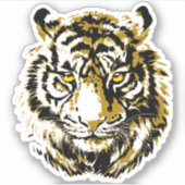 タイガーヘッドのステッカー – Beige Tigerステッカー シール (正面)