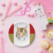 タイガーヘッドの水色 ペーパープレート (パーティー)