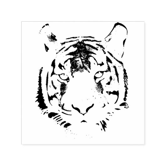 タイガーヘッドウォーターカラービッグワイルドキャットアニマル セルフインキングスタンプ (デザイン)