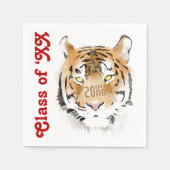 タイガーヘッドウォーターカラー動物年次クラス スタンダードカクテルナプキン (正面)