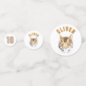 タイガーヘッドウォーターカラー名誕生日パーティー コンフェッティ (裏面)