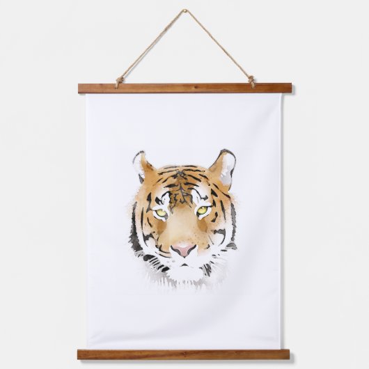 タイガーヘッドウォーター色スケッチ野生猫 吊り下げ型タペストリー (正面)