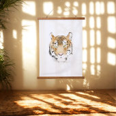 タイガーヘッドウォーター色スケッチ野生猫 吊り下げ型タペストリー