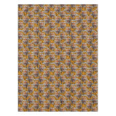 タイガーヘッドオンタイガースキンアニマルプリントデザイン テーブルクロス (正面)