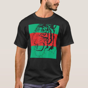 タイガーヘッドキング顔ヒップホップスワッグドリップウォム男性へ Tシャツ