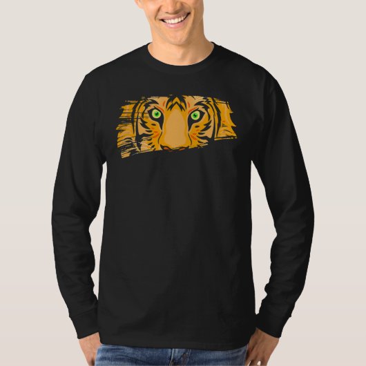 タイガーヘッドグリーンアイズワイルドネス捕食者 Tシャツ (正面)