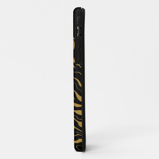 タイガーヘッドタイガーストライプズ黒金ゴールド Case-Mate iPhoneケース (裏面/左)