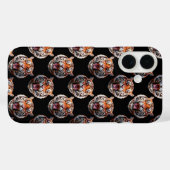 タイガーヘッドパターンデザイン – 黒 Case-Mate iPhoneケース (裏面 (横))