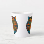 タイガーヘッドパパマグ – あなたはマイヒーロー"ワードアートギフト カフェラテマグ (正面)