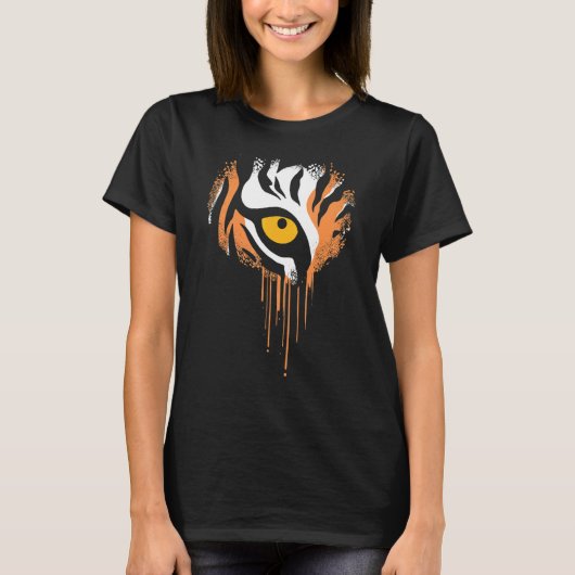 タイガーヘッドプレデター野生動物野原サファリ動物園 Tシャツ (正面)