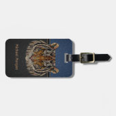 タイガーヘッドリード青、黒 ラゲッジタグ (正面横)