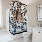 タイガーヘッド感動的ポートレート シャワーカーテン (インサイチュ)
