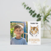 タイガーヘッド水彩誕生日写真ありがとう ポストカード (スタンド正面)