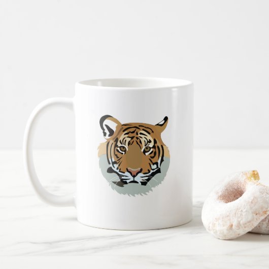 タイガーヘッド顔野生動物タイガー コーヒーマグカップ (ドーナツ)