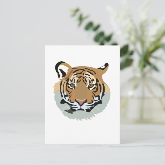 タイガーヘッド顔野生動物タイガー ポストカード (スタンド正面)