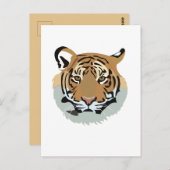 タイガーヘッド顔野生動物タイガー ポストカード (正面/裏面)