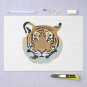 タイガーヘッド顔野生動物タイガー 薄葉紙 (クラフト)