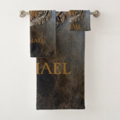 タイガーヘッド、顔、レザールック バスタオルセット (インサイチュ)