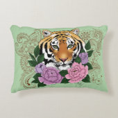 タイガーヘンナピンク紫色の花 アクセントクッション (正面)