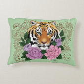 タイガーヘンナピンク紫色の花 アクセントクッション (裏面)