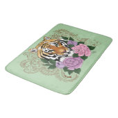 タイガーヘンナピンク紫色の花 バスマット (アングル)