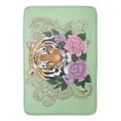 タイガーヘンナピンク紫色の花 バスマット (正面縦)