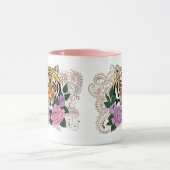 タイガーヘンナピンク紫色の花 マグカップ (中央)