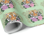 タイガーヘンナピンク紫色の花 ラッピングペーパー (ロールコーナー)