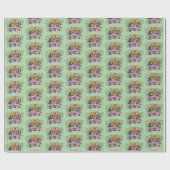 タイガーヘンナピンク紫色の花 ラッピングペーパー (フラット)