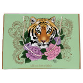 タイガーヘンナピンク紫色の花 ラージペーパーバッグ (正面)