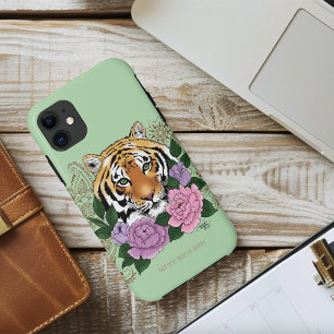 タイガーヘンナピンク紫色の花 iPhone 11 ケース
