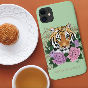 タイガーヘンナピンク紫色の花 iPhone 11 ケース