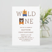 タイガーベアニマルサファリワイルドワン誕生日 招待状 (スタンド正面)