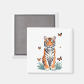 タイガーベク絵を描トルの愛らしいおもしろい遊動物 マグネット (正面/裏面)