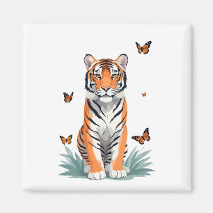 タイガーベク絵を描トルの愛らしいおもしろい遊動物 マグネット