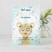 タイガーベビーアニマルボーイズバースデーパーティーの招待 案内状 (スタンド正面)
