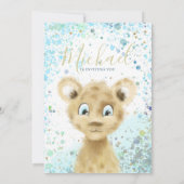 タイガーベビーアニマルボーイズバースデーパーティーの招待 案内状 (裏面)