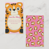 タイガーベビーシャワーピンク エンクロージャーカード (正面/裏面)