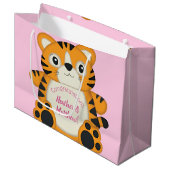 タイガーベビーシャワーピンク ラージペーパーバッグ (正面アングル)