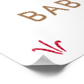 タイガーベビー水の色ベビーシャワーウェルカムサイン ポスター (角)