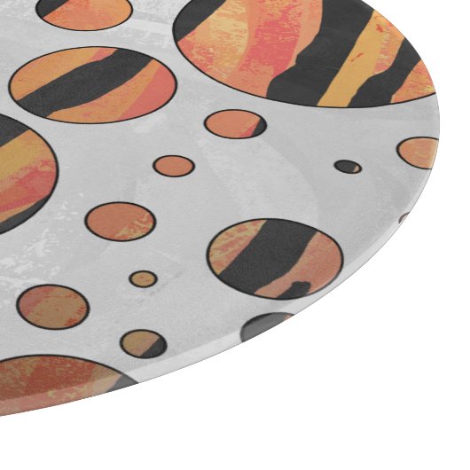 タイガーホットオレンジとブラックプリント カッティングボード (角)