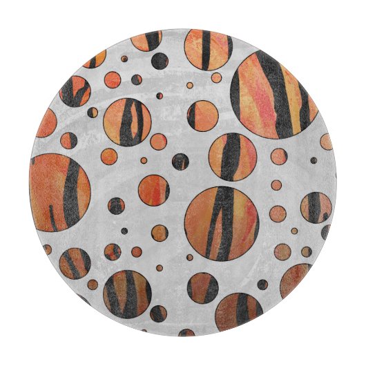 タイガーホットオレンジとブラックプリント カッティングボード (正面)