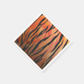 タイガーホットオレンジとブラックプリント スタンダードカクテルナプキン (角)